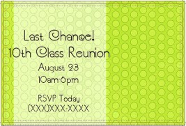 Example of postcard invitation for a class reunion