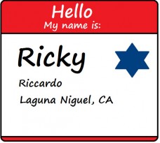 Example of class reunion name tag