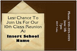 Another example of a "last chance" to attend postcard you can send out ahead of the class reunion
