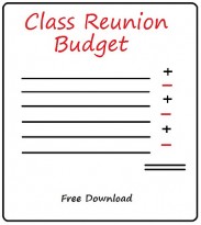 Class Reunion Budget Example