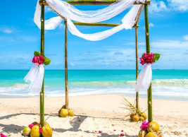 Beach Wedding Setup At The Coconut Beach Club Antigua