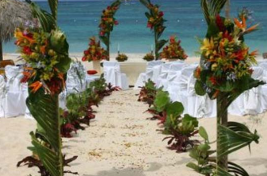 Wedding setup at the beach at the Hotel Riu Palace Punta Cana