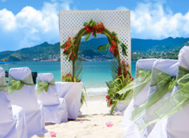 Wedding setup at the beach - Flamboyant Hotel Grenada